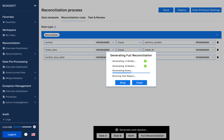 Generating Reconciliation Rules with AI
